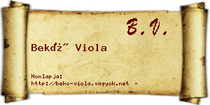 Bekő Viola névjegykártya
